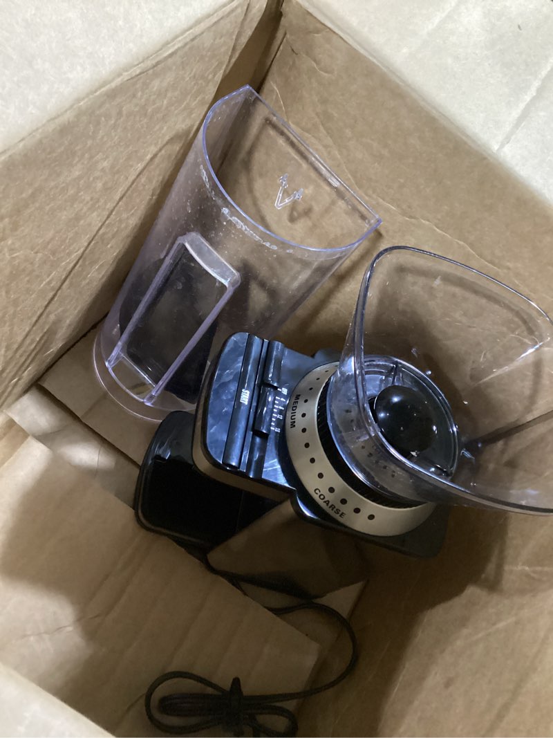 Condition photo showing As Is for Cuisinart Coffee Grinder, Electric One-Touch Automatic Burr Coffee Grinder with 18-Position Grind Selector, Cup Size Selector for 4 – 18 Cups, DBM-8P1, Black Stainless Burr Mill Stainless Steel