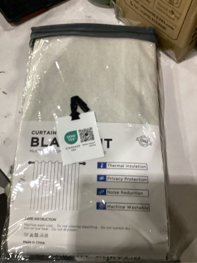 Condition photo showing New/Like New for 100% blackout shield linen blackout curtains for bedroom 63 inches long, back tab/rod pocket living room drapes, thermal insulated blackout curtains 2 panels set, 50" w x 63" l,cream alba | cream 50"w x 63"l (pack of 2)