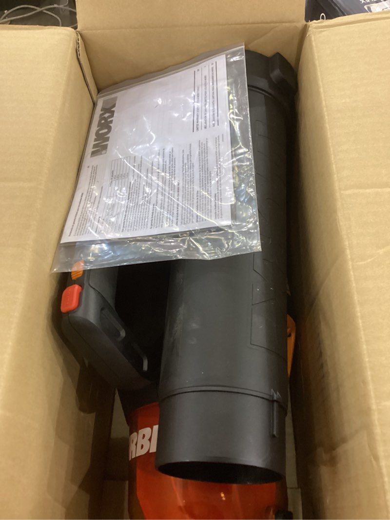 Condition photo showing As Is for WORX 40V Turbine Leaf Blower Cordless with Battery and Charger, Brushless Motor Blowers for Lawn Care, Compact and Lightweight Cordless Leaf Blower WG584 – 2 Batteries & Charger Included