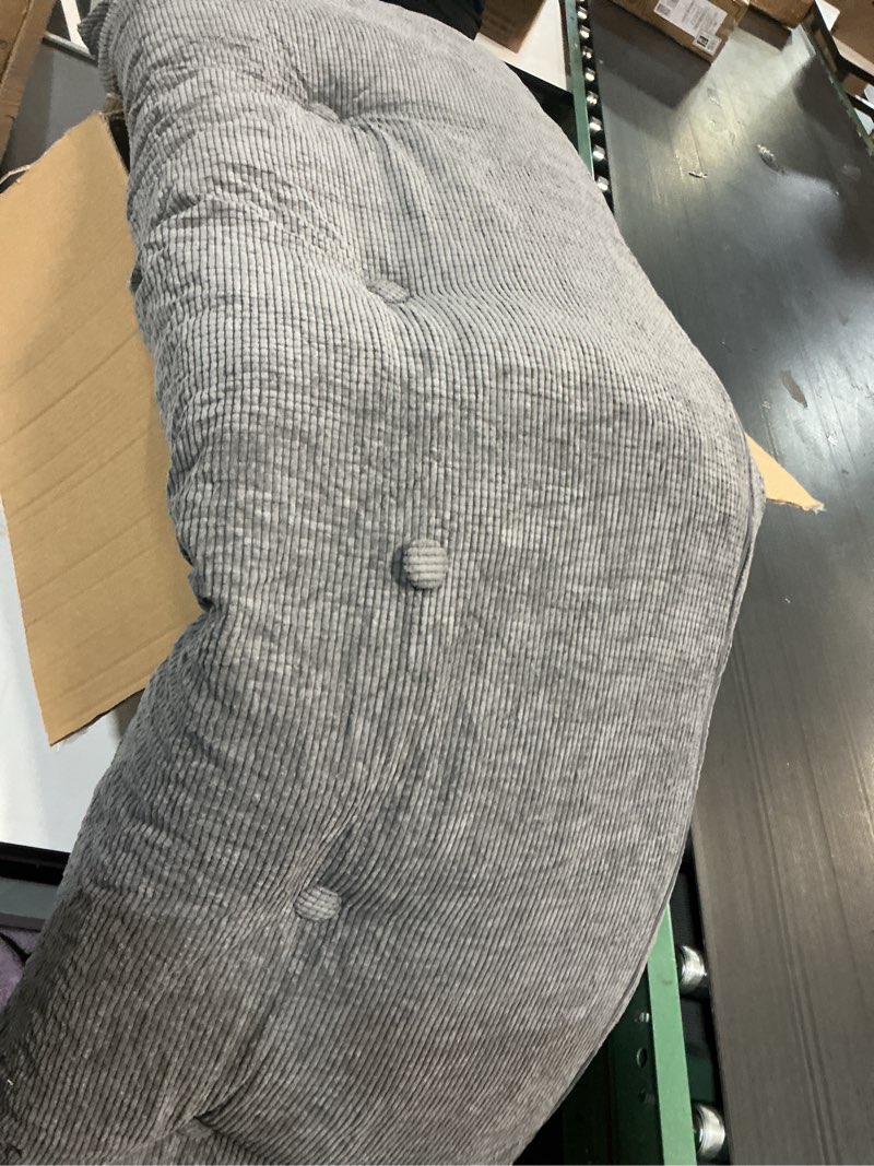 Condition photo showing As Is for Pillow Queen Size Bed Wedge Pillow for Headboard Large Long Backrest Reading Pillow for Sleeping Dorm Head Board Twin XL Mattress Gap Filler for Sofa Daybed Couch Sitting up Cushion Queen Size:59x16x8in Grey(similar no same)