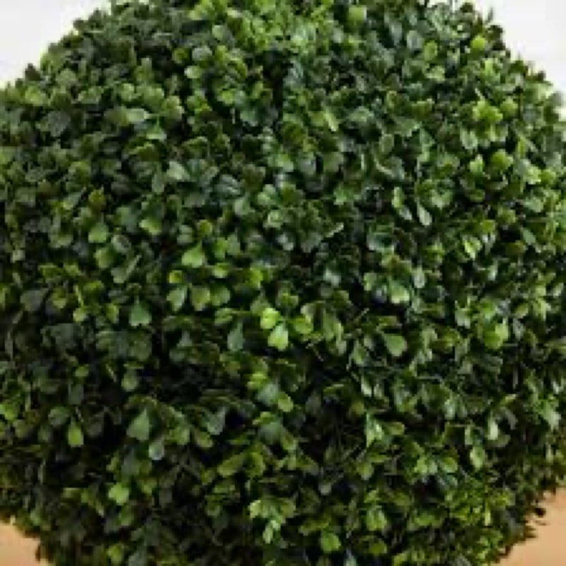 (Similar)Nearly Natural 35IN Artificial Double Boxwood Topiary Ball Tree, Fake Topiary Plant for Indoor Home Décor in Black Nursery Planter