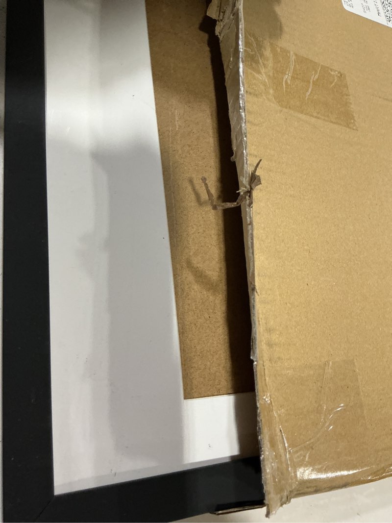 Condition photo showing Good Condition for upsimples 18x24 picture frame, display pictures 16x20 with mat or 18 x 24 without, wall hanging poster frames, black, 1 pack black 18x24