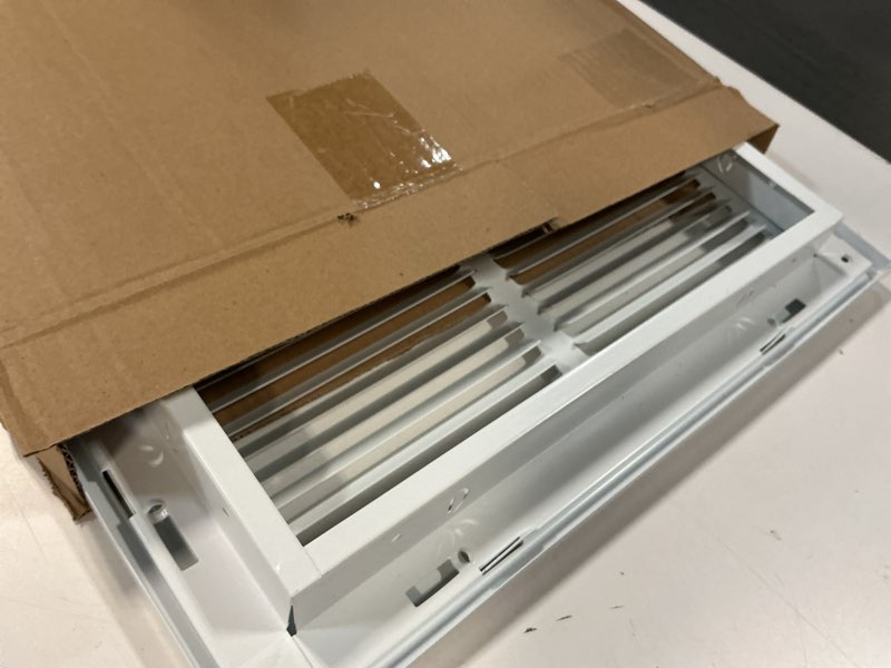 Condition photo showing As Is for 14x14 Return Air Grille [Duct Opening Size],Return Air Vent Cover for Wall Or Ceiling,Steel Return Air Filter Grilles Removable Face/Door for 1 Inch Filters (14"W x 14"H [Duct Opening])