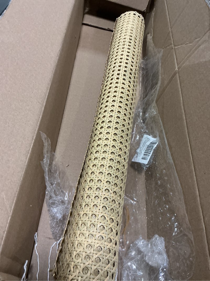 Condition photo showing Good Condition for Plastic Rattan Webbing Roll, 24 Inch x 5 Feet, Faux Cane Webbing for DIY Home Decor Caning Projects, Pre-Woven Open Mesh for Furniture, Chair, Cabinet, Wardrobe, Ceiling, Room Divider, Light Shade 24‘’ x 60''