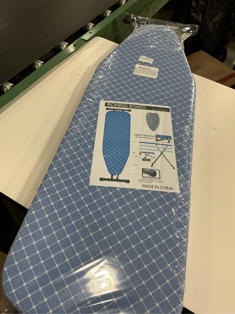 Condition photo showing New/Like New for Ironing Board, Compact and Space Saver,Size 43 x 13 Ironing Board with Extra Thick Heavy Duty Padded, Stable Structure,Easy to Fold Blue