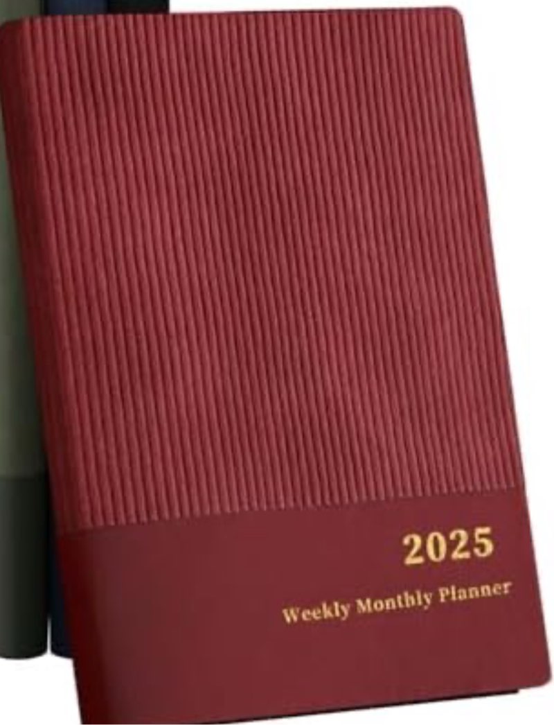 Weekly Montly Planner 2025, Burgundy