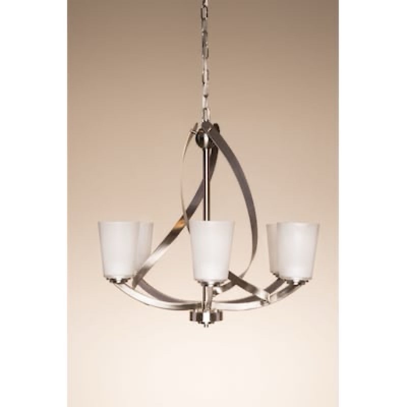 kichler layla 6 -light brushed nickel frosted glass mixed material chandelier