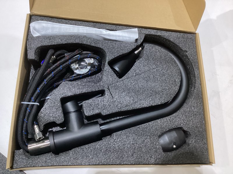 Condition photo showing New/Like New for amazing force kitchen faucet with pull down sprayer: stainless steel kitchen sink faucet single handle faucet rv kitchen faucet laundry sink with 1.8gpm, matte black