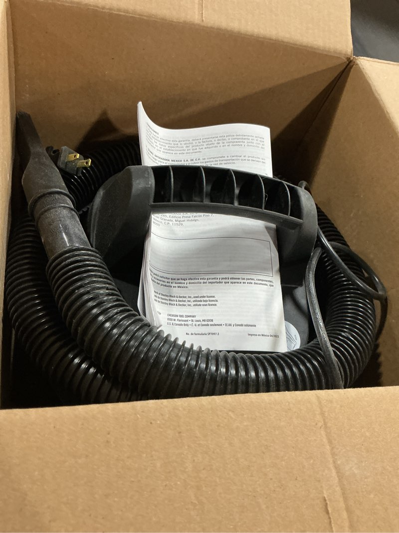 Condition photo showing As Is for craftsman cmxevbe17250 2.5 gallon 2.5 peak hp wet/dry vac, portable shop vacuum with attachments