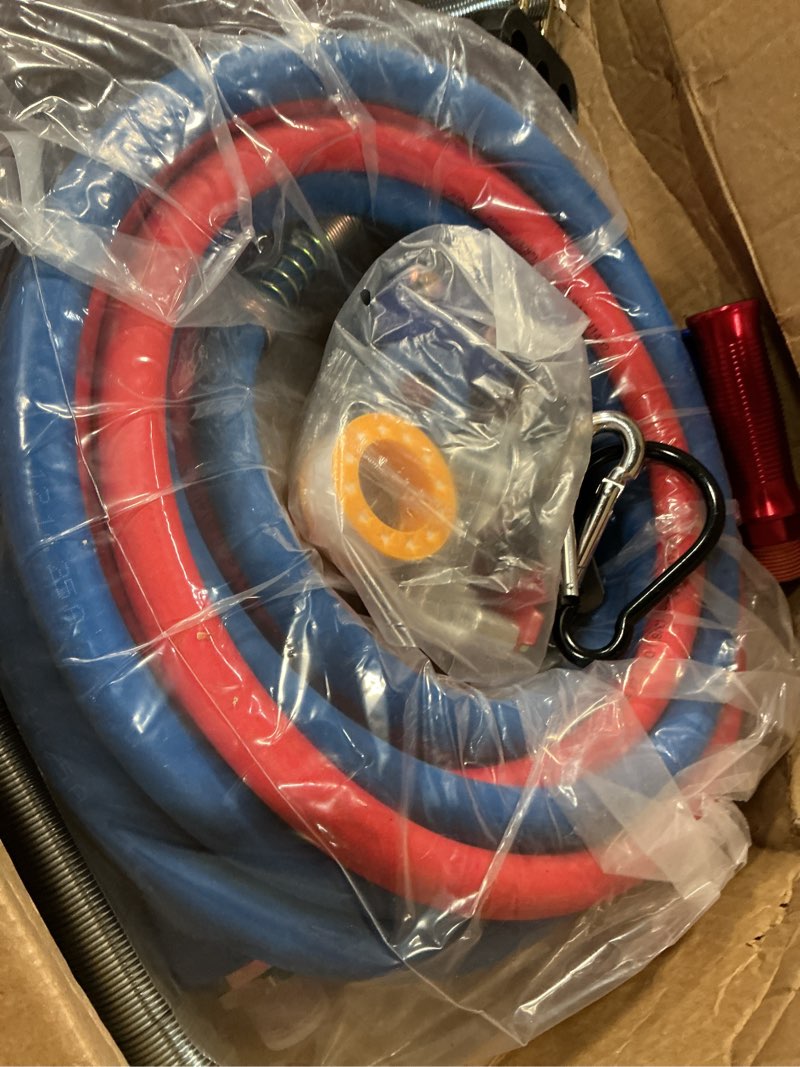 Condition photo showing Good Condition for cheemuii 12 ft semi truck air line hose assembly with tender spring & gladhands & handles rubber air brake hoses kit for truck trailer tractor - (red & blue color-coded) 12 ft kit
