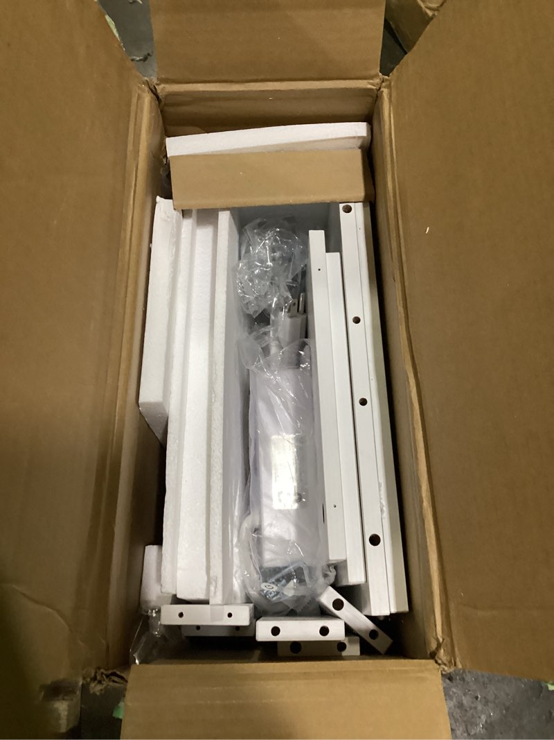 Condition photo showing New/Like New for hoobro led tv stand with power outlets to 65 inch tv, gaming entertainment center with glass shelves and large drawer, modern media tv console table for living room bedroom, white wt14udds01 55.1 inch white