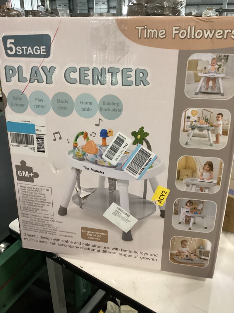Condition photo showing Good Condition for Time Followers® 4-in-1 Baby Activity Center | 3 Stage Grow Stationary Standing Toddler Play Table | Tummy Time,Exersaucer, Jumpers & Bouncers | Babies Essential for Baby Ages 6M+ (White)