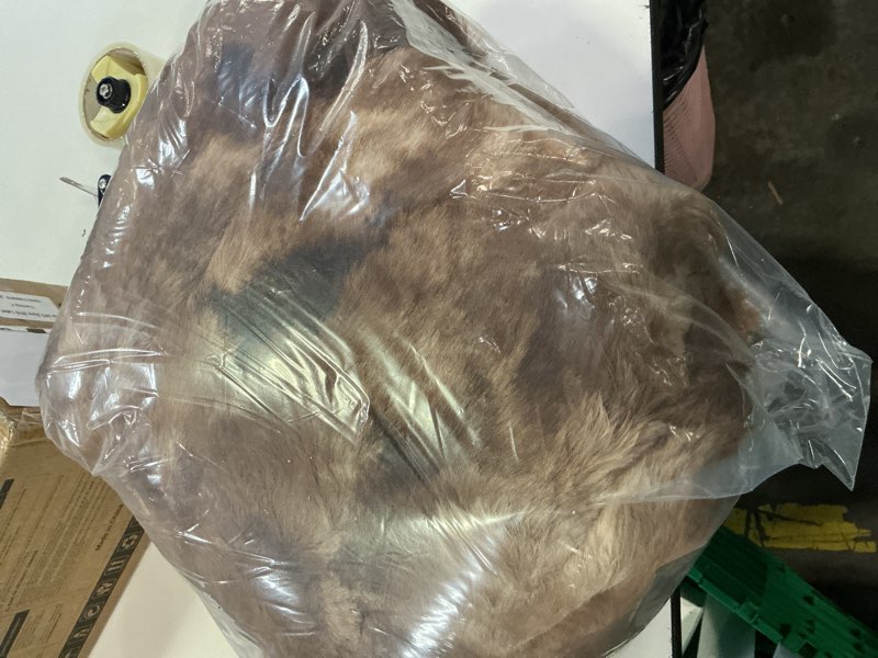 Condition photo showing Good Condition for evergrace ultra soft luxury fluffy faux rabbit fur throw blanket, thick warm bubble throw for bed, cozy plush reversible blankets for couch, chair, sofa, lion caramel, 60x80 inches marble caramel brown 60"x80"
