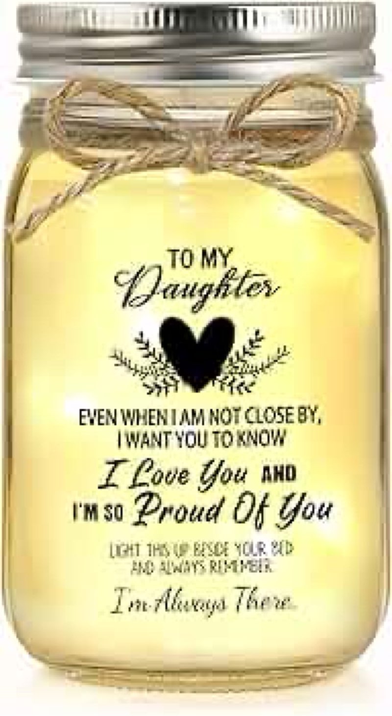 Gift for Daughter, Daughter Birthday Gifts from Mom Dad, Mother Daughters Gift, Daughters Gifts Mother's Day Graduation Decorative Jar Light Night