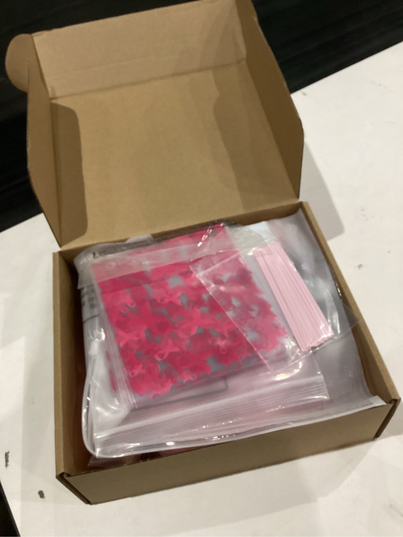 Condition photo showing Good Condition for Harloon 575 Pcs/30 Set Breast Cancer Awareness Items Bulk Pink Ribbon Bookmark Pencil Wristband Button Pin Sticker Hope Breast Cancer Awareness for Charity Fundraiser Support Accessory