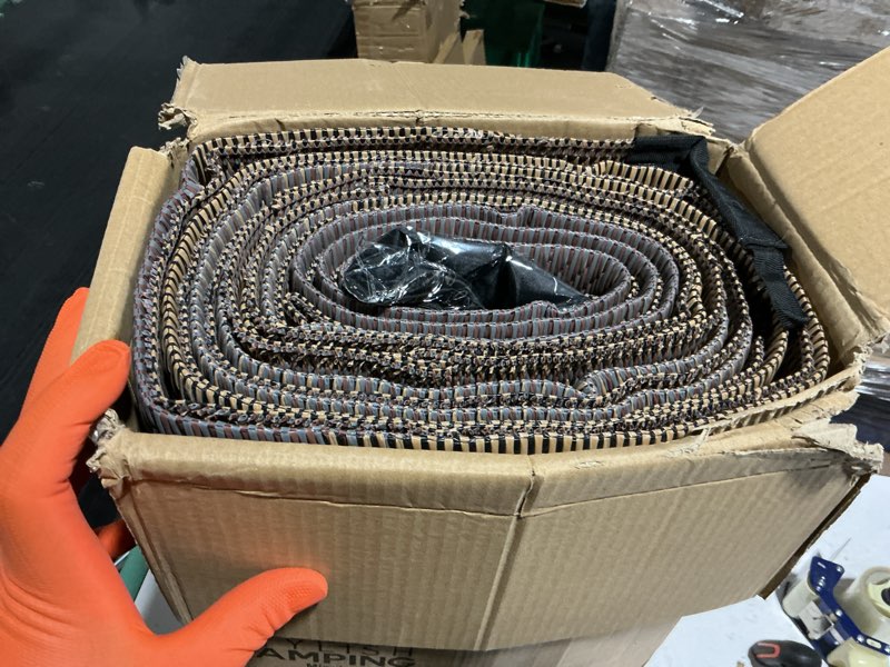 Condition photo showing Good Condition for stylish camping reversible graphic patio mat - 8' x 16', brown/gold