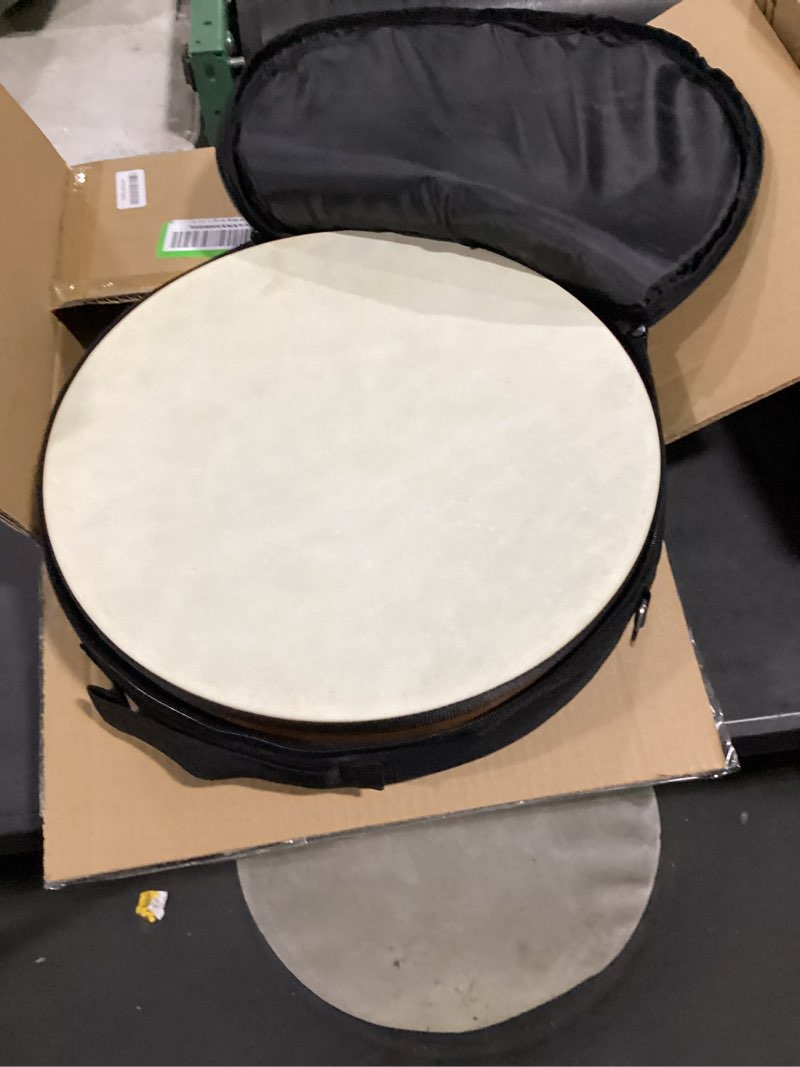 Condition photo showing Good Condition for ocean drum 16 inch large size sea wave drum with goatskin drumhead,bag, sound healing instrument for yoga meditation relaxation & stress relief