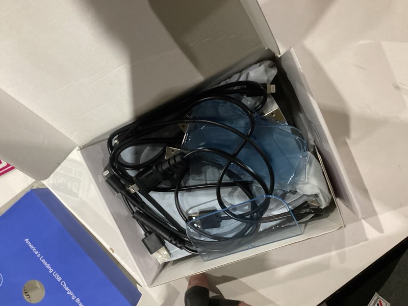 Condition photo showing New/Like New for MSTJRY Charging Station for Multiple Devices : 5 Port Multi USB-A Charger Stations Multi-Device Organizer Charging Dock Designed for iPhone iPad Cell Phone Tablets (7 Short Cables Included), Black