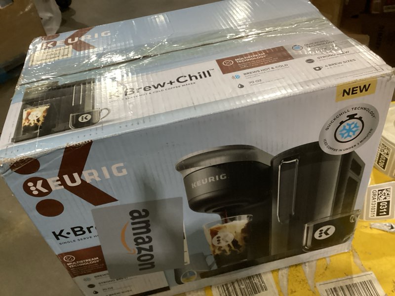 Condition photo showing As Is for Incomplete missing parts Keurig K-Brew+Chill Iced or Hot Single-Serve K-Cup Coffee Maker with MultiStream and QuickChill Technology, 70oz. Removable Reservoir
