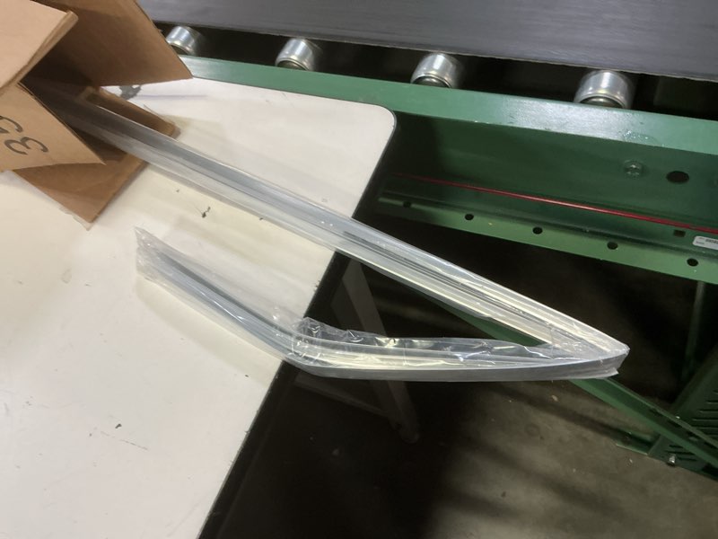 Condition photo showing As Is for neatiease t molding floor transition strip, aluminum laminate floor strip floor flat divider strip for joining floor gaps, threshold, floor tiles, silver, 4ft x 0.8in (3pcs) 3pcs, 4ft x 0.8in silver