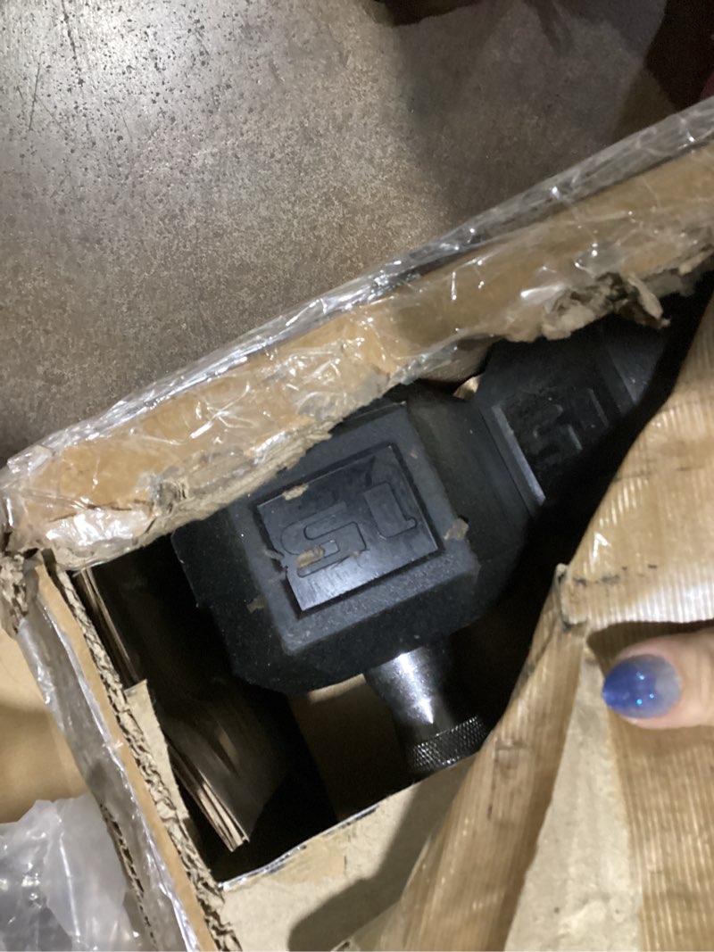 Condition photo showing Good Condition for CAP 150 LB Rubber Coated Hex Dumbbell Hand Weight Set with Vertical Storage Rack - Chrome Handle | Black Rack