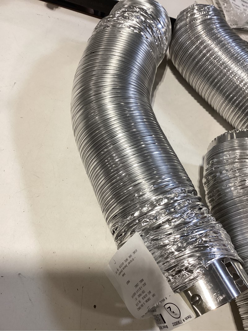 Condition photo showing As Is for rigiflex rigiflex semi-rigid silver flexible duct for electric and gas clothes dryer installation