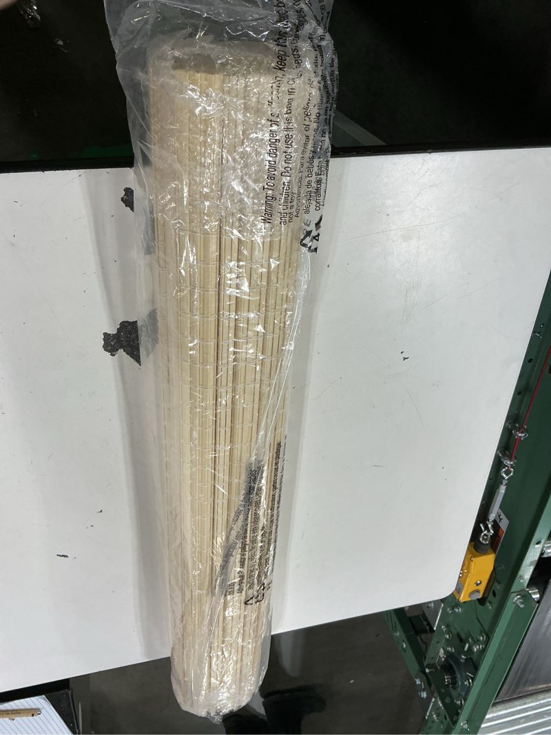 Condition photo showing New/Like New for lazblinds no drill cordless bamboo roman shades, 32" w × 64" h, natural | tool-free privacy light blocking window treatment, roll up bamboo blinds for windows privacy-natural 32" w × 64" h