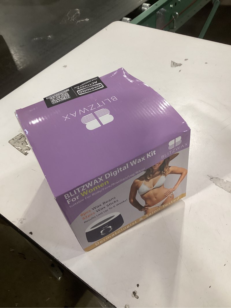 Condition photo showing New/Like New for BLITZWAX Brazilian and Bikini Waxing Kit for Women, Hard Wax Warmer for Face, Legs and Body, At Home Hair Removal Kit, Beginner Friendly, Quick Heating, Pink and Blue Gradient Color Pink-Blue