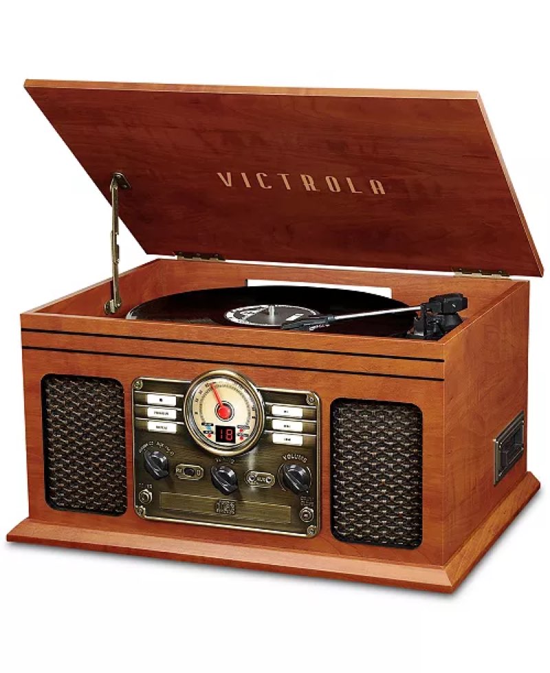victrola 6-in-1 nostalgic bluetooth record player with 3-speed turntable