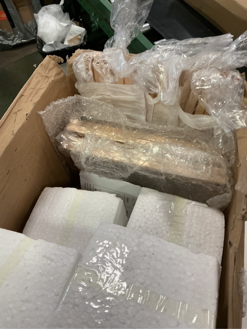 Condition photo showing Good Condition for Yerliker 6 Sets 20'' Tall Acrylic Flower Vase Wedding Centerpieces Flowers Stand with Hanging Glass Tealight Globe Candle Holders, Crystal Garland Strands and Self Adhesive Hook(Gold)