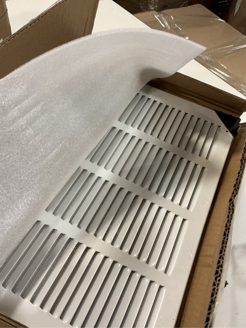 Condition photo showing Good Condition for 16x10 return air grille fits 16"wx10"h duct opening,air return vent cover for sidewall or ceiling,solid steel ac hvac cold air return grille cover without filter house,outer dimension:17.75wx11.75"h for 16''w×10''h-duct opening