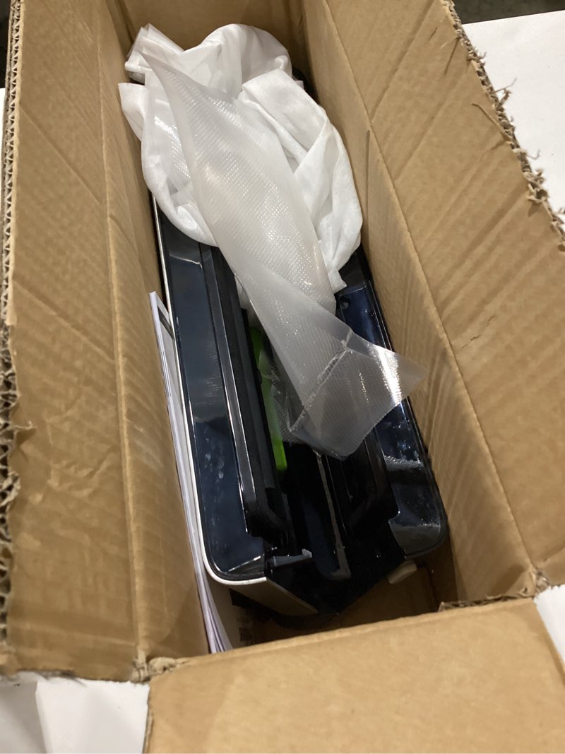 Condition photo showing As Is for foodsaver powervac compact vacuum sealing machine stainless steel & black vertical storage vs0150 | preserves freshness reduces bag waste for both dry and wet food