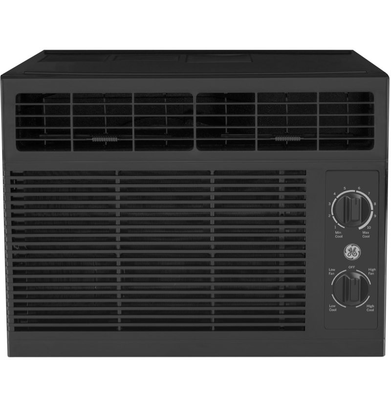 GEÂ® 5,000 BTU Mechanical Window Air Conditioner for Small Rooms up to 150 sq ft., Black