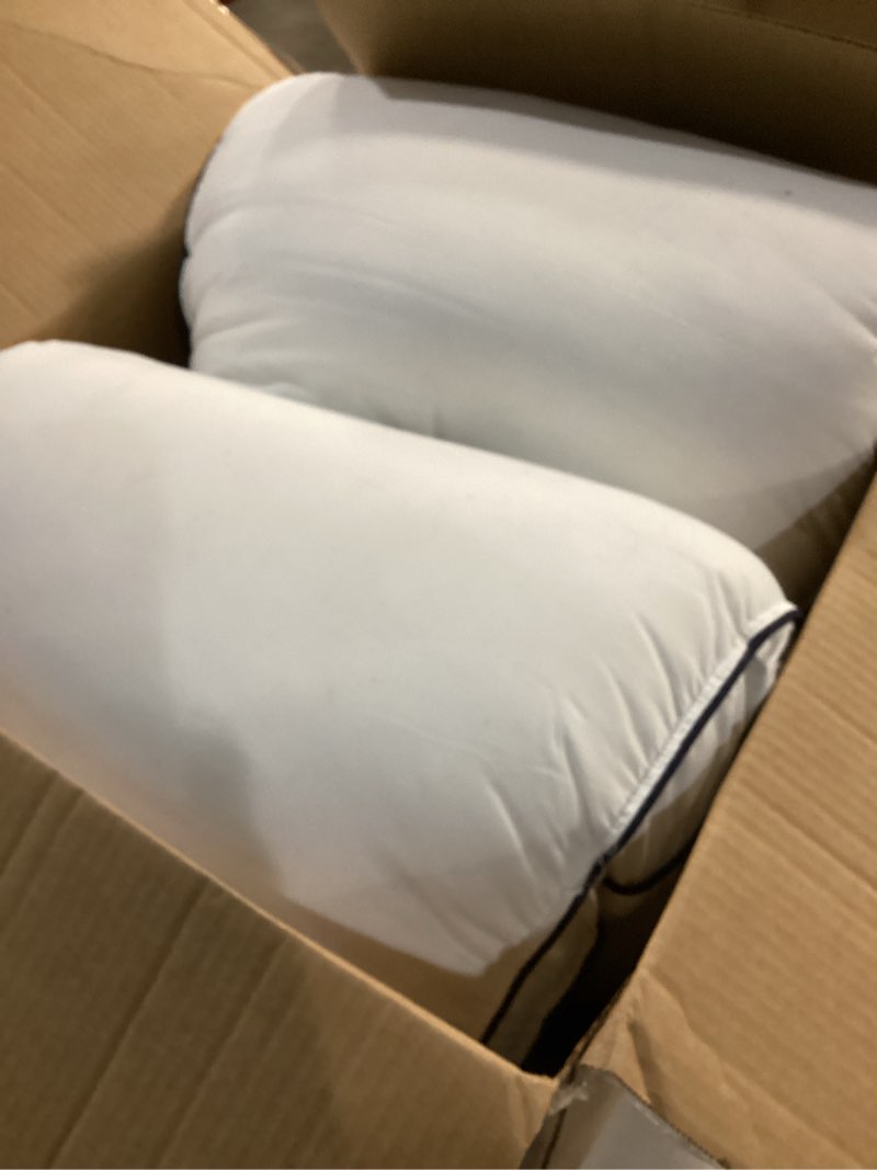 Condition photo showing As Is for Decroom Goose Feather Down Fiber Pillows King Size Set of 2, Soft Pillows for Luxury Hotel Quality Gusseted Pillow 2 Pack, Bed Pillows for Sleeping, Breathable, Fluffy for Side, Back Sleepers King (Pack of 2)