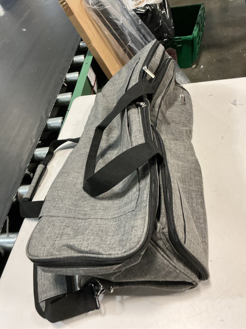 Condition photo showing As Is for double layer carrying case with mat pocket for cricut maker 4, explore 4, multi large front compartments for tools, accessories and supplies, grey iii-grey (double layer with mat)