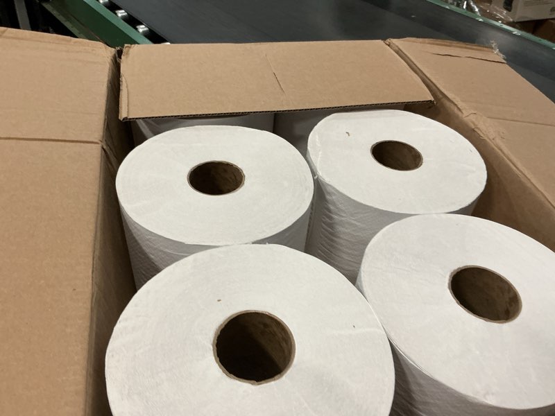 Condition photo showing Good Condition for Hardwound Roll Towels, 7 9/10" X 800ft, White, 6 Rolls/carton