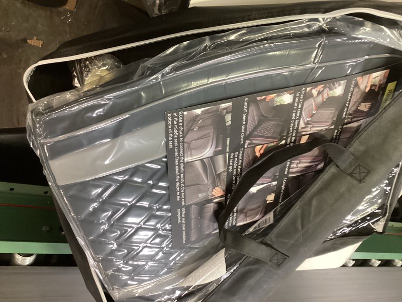 Condition photo showing New/Like New for JOJOBAY Chevy Silverado Seat Covers,Leather Seat Covers for GMC Sierra,Custom Fit 2007-2026 1500 2500HD 3500HD Crew Double Extended Regular Cab,LT LZT RST Trail Boss(Front Pair,Black Grey) Front Pair Black Grey