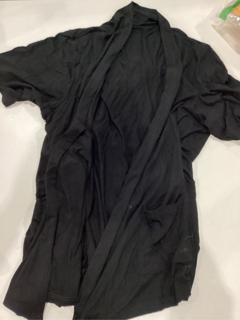 Black short sleeve cardigan