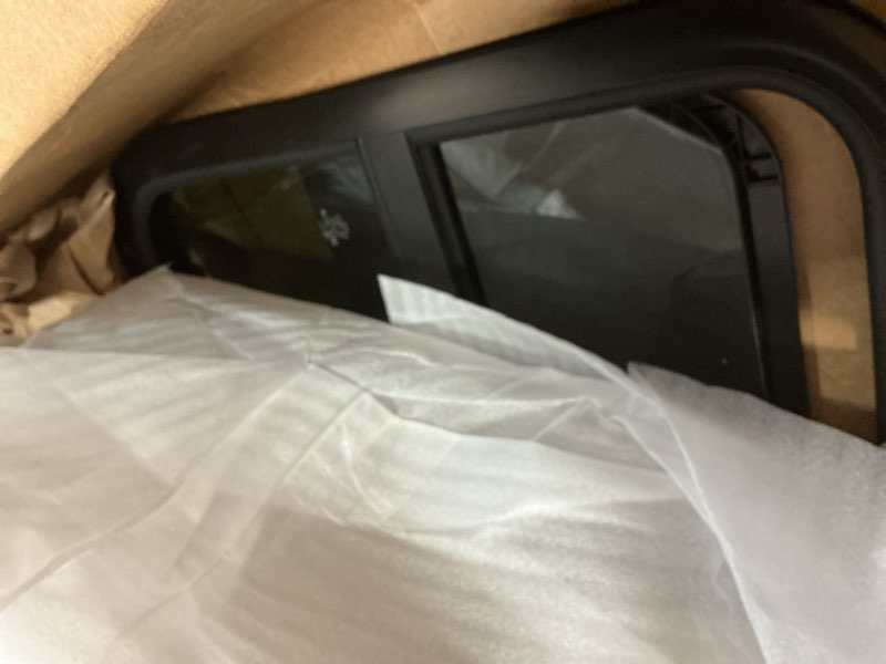 Condition photo showing As Is for rv murts trailer window 15"x22", tempered glass with screen & trim kit, 1-1/2" wall fit for teardrop camper, cargo, travel motorhome, vertical slide.(aluminum, shatterproof, cold insulation) rv window 15×22?1-3/4)