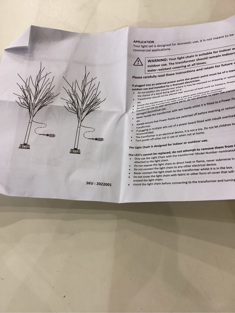 Lighted Birch Tree, 2 Pack 6 Feet 144 Warm White Lights, Prelit White Artificial Christmas Trees for