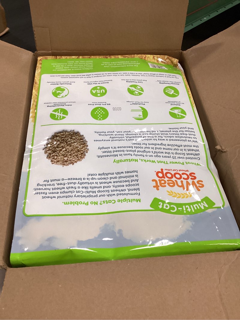 Condition photo showing item condition for sWheat Scoop Natural Wheat Multi-Cat Litter, Superior Clumping with Odor Neutralizing Enzymes, 25 Pound Bag Multi-Cat 25 Pound