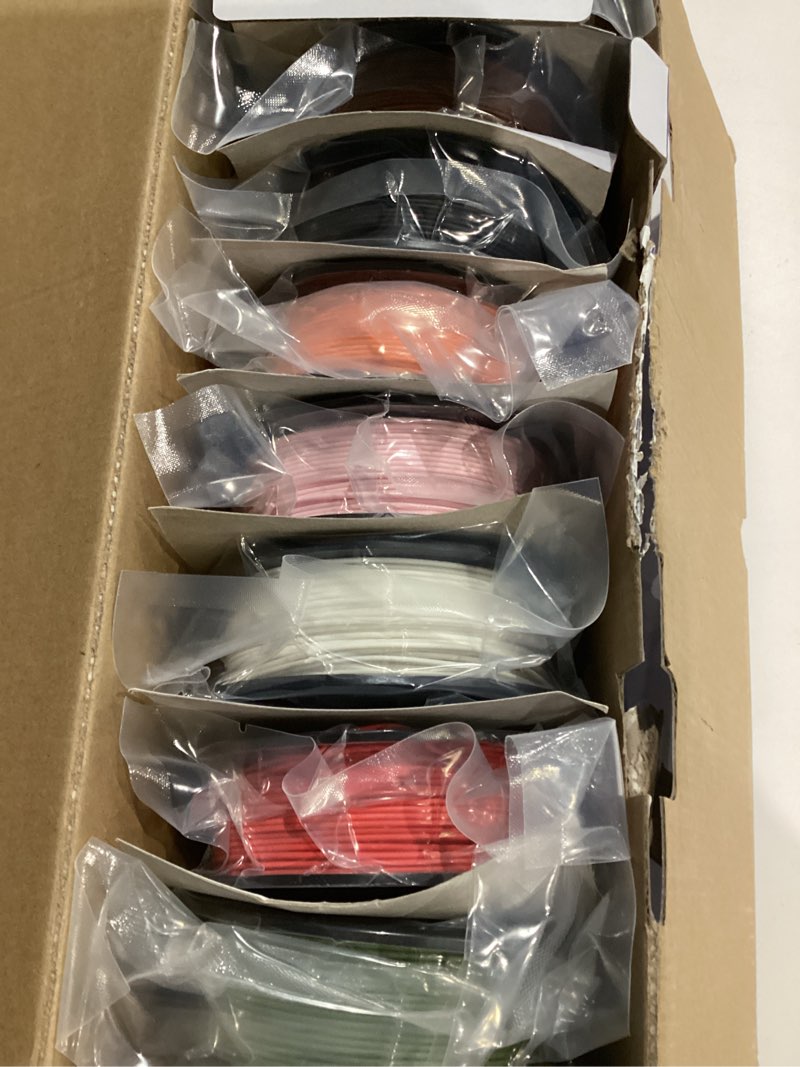 Condition photo showing Good Condition for jayo pla 3d printer filament bundle 2kg, pla filament 1.75mm bulk dimensional accuracy +/- 0.02mm, 8 pack 0.25kg spool (black,white,sky blue,cherry red,sunny orange,sakura pink,chocolate,olive green) 0.25*8 black,white,sky blue,cherry red,sunny orange,sakura pink,chocolate,olive green