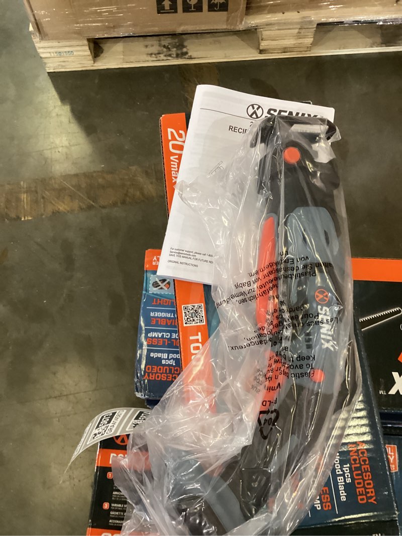 Condition photo showing New/Like New for senix x2 20-volt variable brushless cordless reciprocating saw (battery and charger not included)