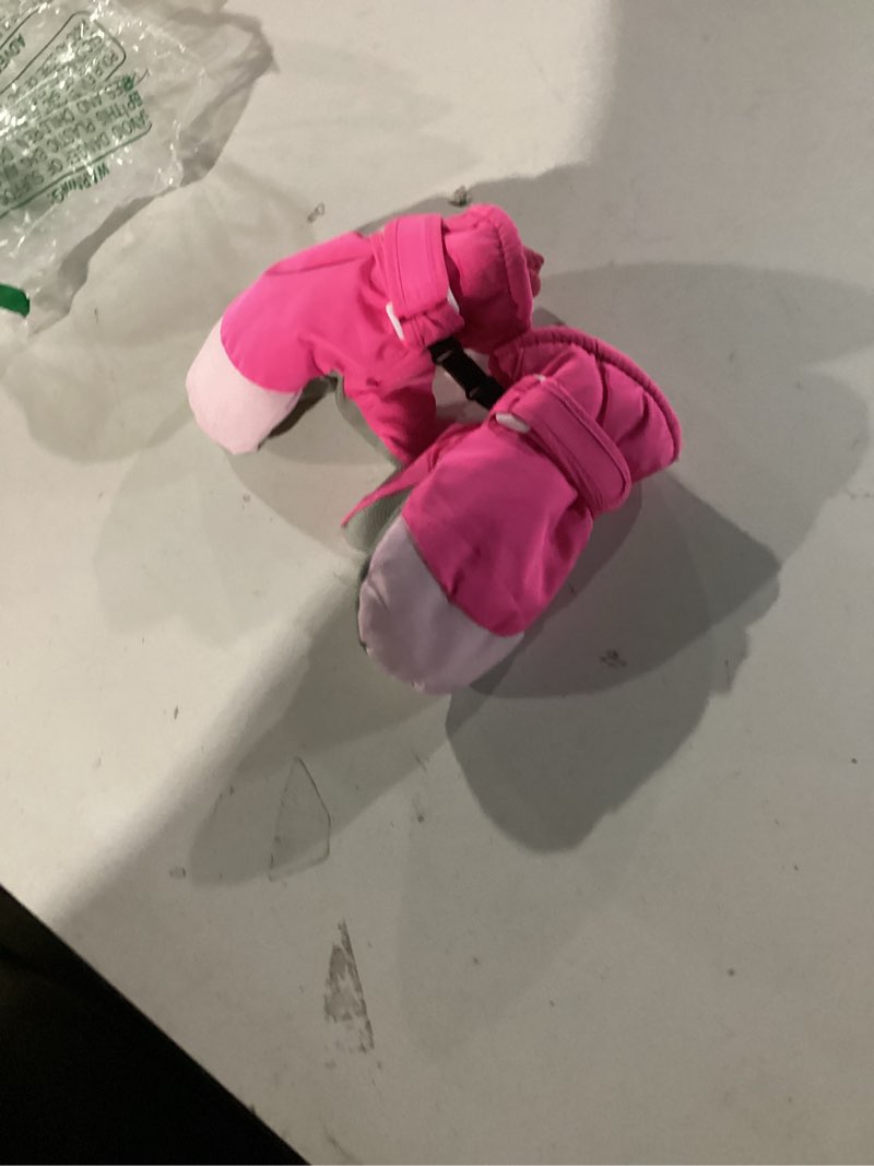 Condition photo showing Good Condition for Infant Baby Toddler Kids Winter Mittens Lined Fleece Warm Waterproof Ski Snow Gloves For Boys Girls Pink 6-24 Months