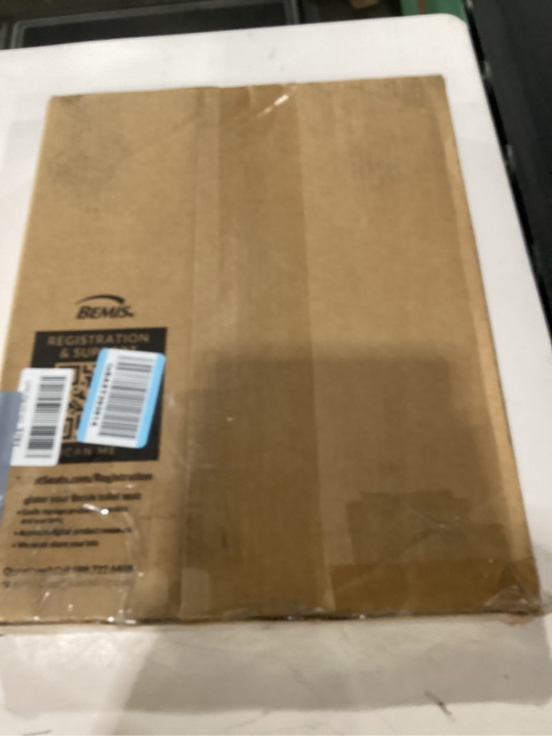 Condition photo showing As Is for Mayfair Cassel Slow Close Toilet Seat, Easy Clean, Non Slip Premium Wood Seat, Easy Install, Made in USA, Elongated, White Elongated 1 - Toilet Seat