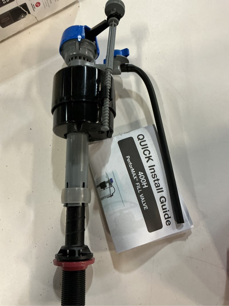 Condition photo showing As Is for fluidmaster performax toilet fill valve multicolored plastic for universal