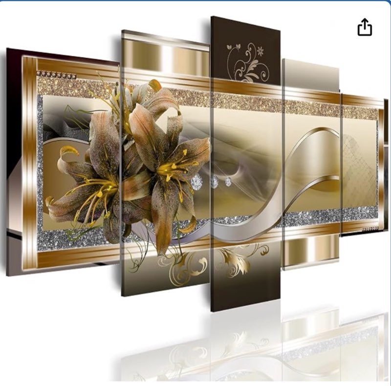 luduhu yellow orchid flowers canvas print - abstract wall art painting decor for home decoration artwork picture bedroom yellow lily floral (d,oversize 40x20inch)