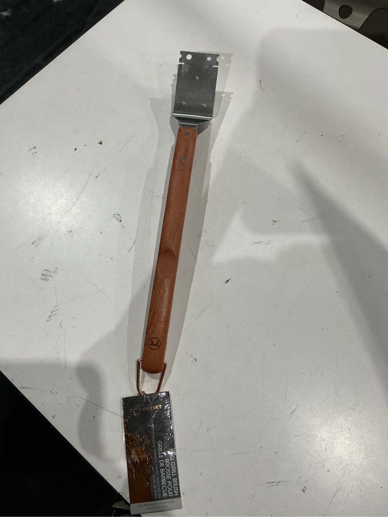 Condition photo showing Good Condition for outset qb40 rosewood collection grill brush with replaceable bristles and scraper