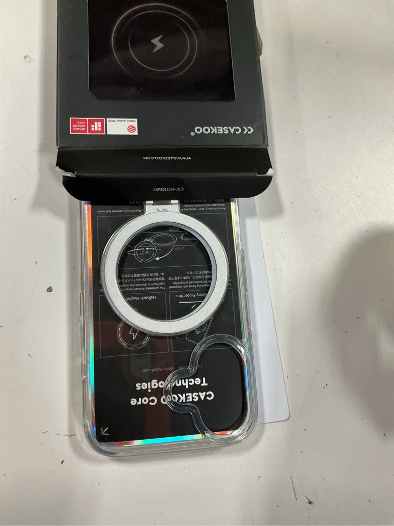 Condition photo showing Good Condition for casekoo clear for iphone 17 case with 360 spin magnetic stand[fit for magsafe][17ft military protection][long-lasting clarity] slim frame titanium alloy sturdy stand 6.3'', clear for iphone 17 6.3'' clear