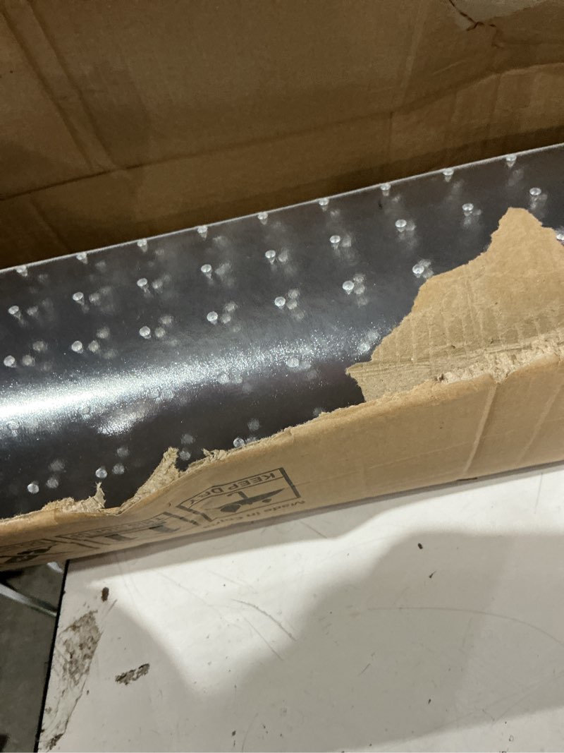 Condition photo showing Good Condition for chair mat for carpet, sallous 46" x 60" office chair mat for carpeted floors, heavy duty vinyl floor mat with grips, floor protector computer desk mat for home office (clear, rectangular)